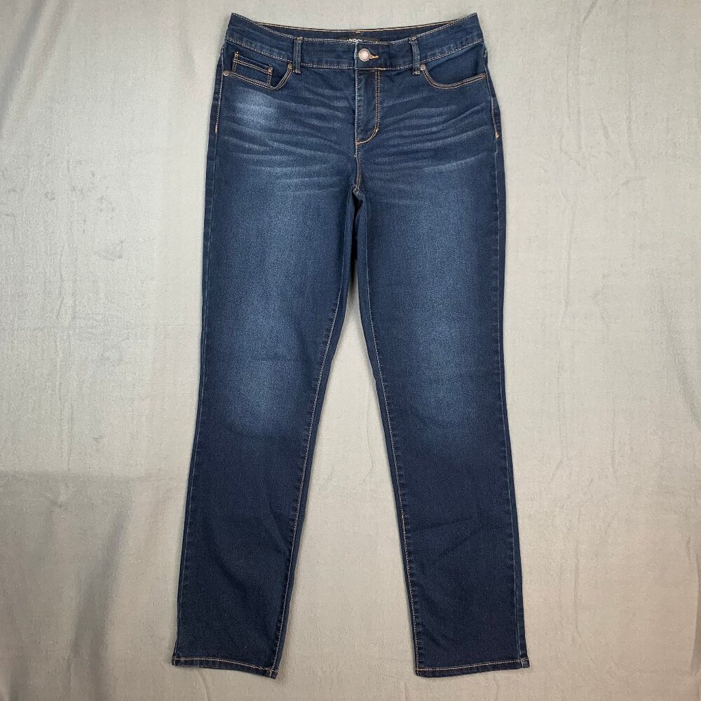 Bandolino Women's Size 8 Amy Modern Straight Leg Slimming High Rise Blue Jeans